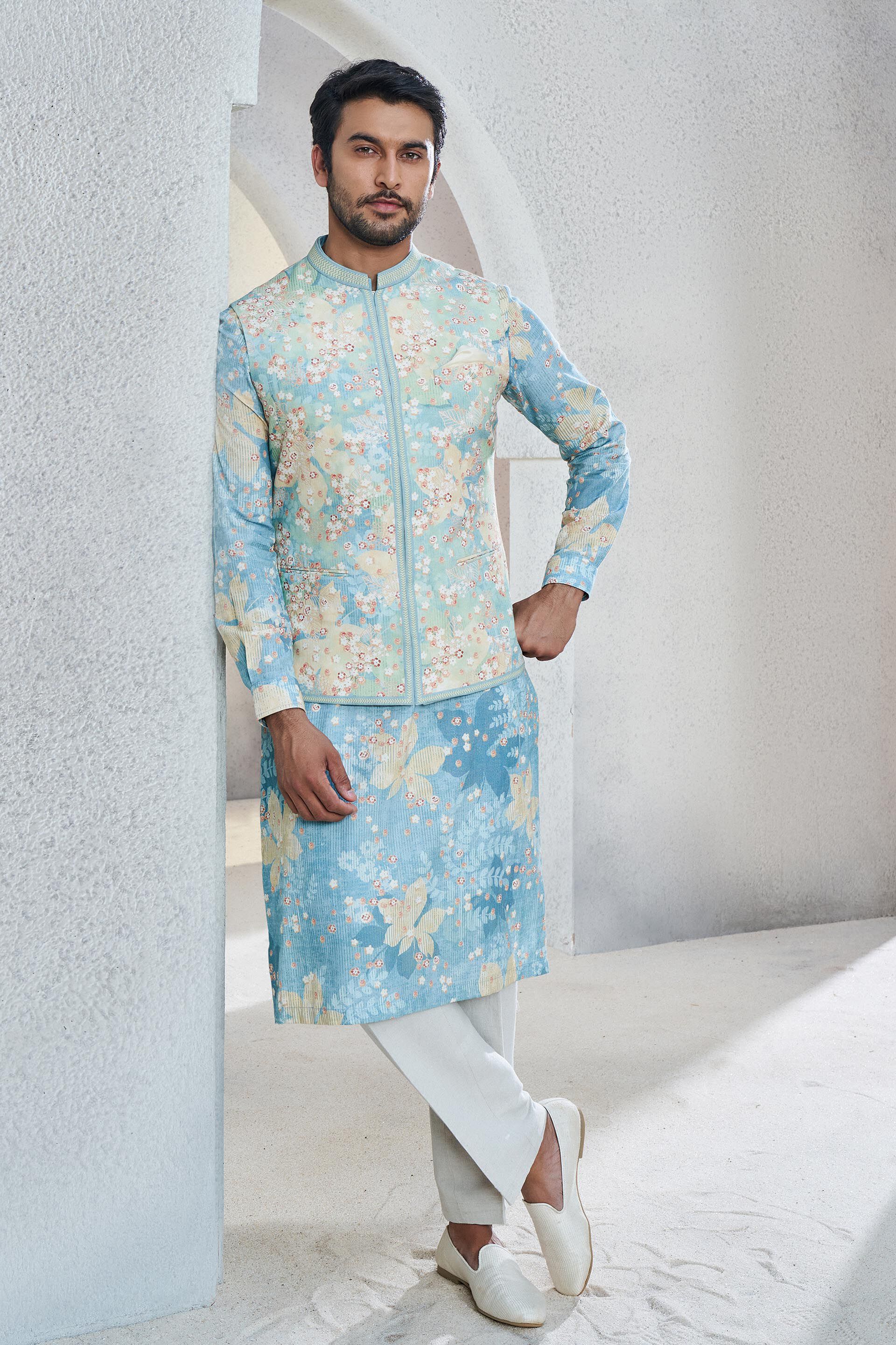 Nehru jacket blue shop